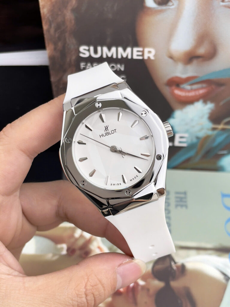 Đồng hồ Hublot Orlinski nam trắng dây cao su máy nhật giá rẻ fake cao cấp 40mm