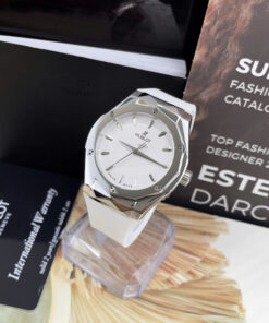 Đồng hồ Hublot Orlinski nam trắng dây cao su máy nhật giá rẻ fake cao cấp 40mm