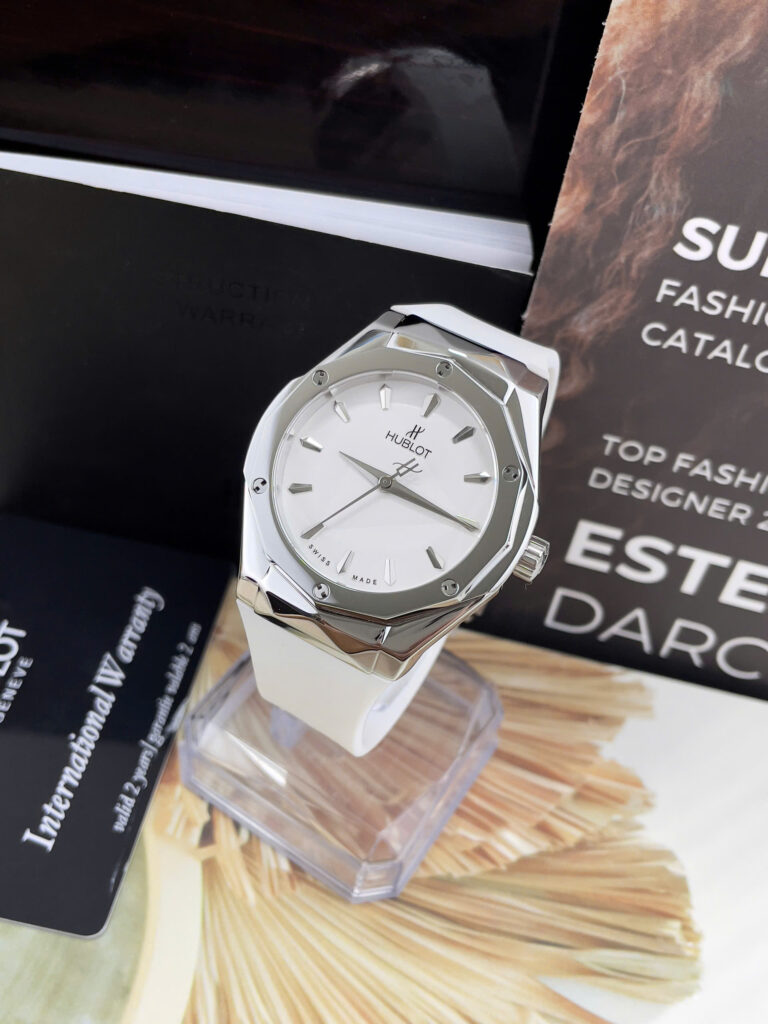 Đồng hồ Hublot Orlinski nam trắng dây cao su máy nhật giá rẻ fake cao cấp 40mm