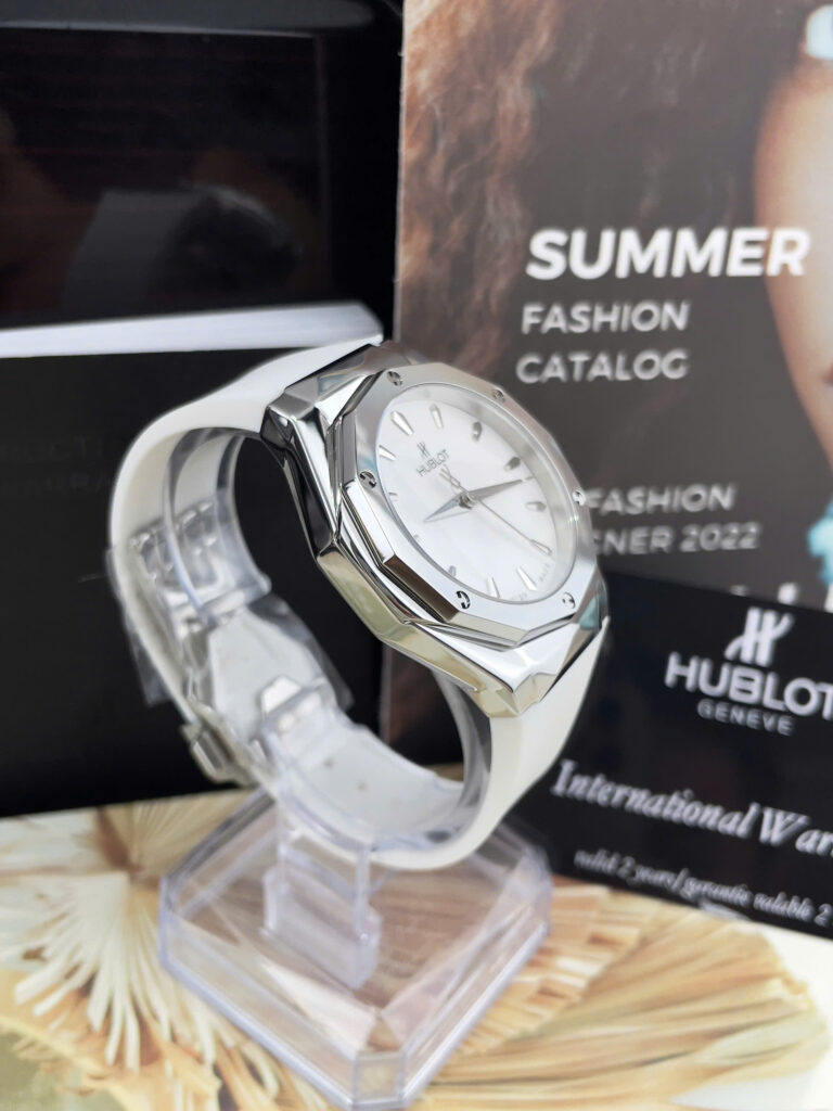 Đồng hồ Hublot Orlinski nam trắng dây cao su máy nhật giá rẻ fake cao cấp 40mm