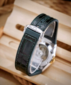 Đồng hồ Omega Constellation nam mặt xanh lá dây da fake cao cấp 41mm
