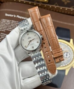 Đồng hồ Omega Replica 11 De Ville Prestige mặt số khảm xà cừ màu trắng 34mm (2)