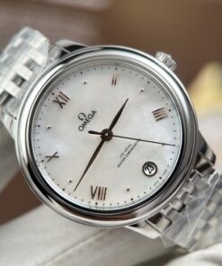 Đồng hồ Omega Replica 11 De Ville Prestige mặt số khảm xà cừ màu trắng 34mm (2)