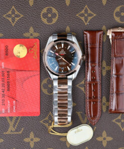 Đồng hồ Omega Seamaster Aqua Terra GMT Replica 11 mặt nâu chocolate máy cơ Thuỵ Sỹ nhà máy VS 41 (2)