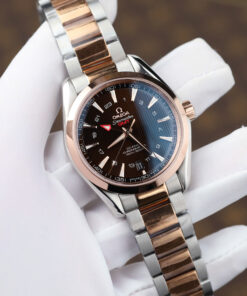 Đồng hồ Omega Seamaster Aqua Terra GMT Replica 11 mặt nâu chocolate máy cơ Thuỵ Sỹ nhà máy VS 41 (2)