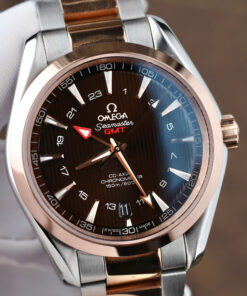 Đồng hồ Omega Seamaster Aqua Terra GMT Replica 11 mặt nâu chocolate máy cơ Thuỵ Sỹ nhà máy VS 41 (2)