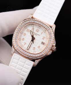 Đồng hồ Patek Philippe Aquanaut 5067 Replica 11 vỏ bọc vàng 18K đính full moissanite 35 (2)