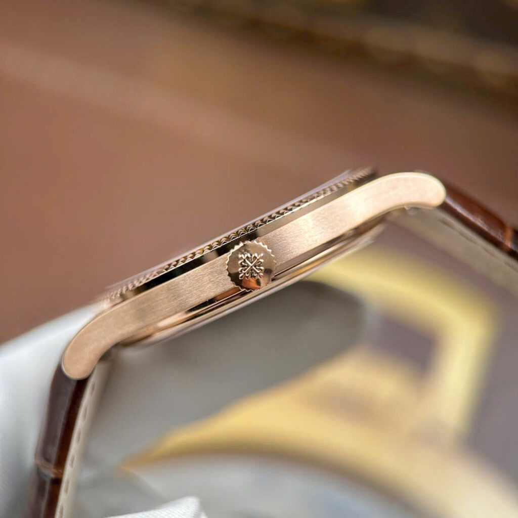 Đồng hồ Patek Philippe Rep 11 Calatrava 6119R mặt trắng vỏ mạ vàng hồng 39mm (1)