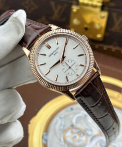 Đồng hồ Patek Philippe Rep 11 Calatrava 6119R mặt trắng vỏ mạ vàng hồng 39mm (1)