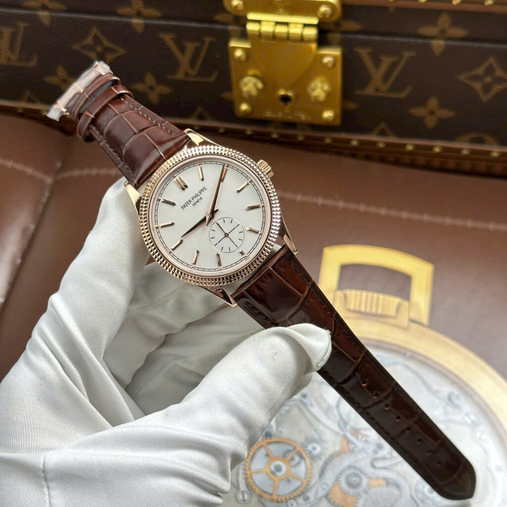 Đồng hồ Patek Philippe Rep 11 Calatrava 6119R mặt trắng vỏ mạ vàng hồng 39mm (1)