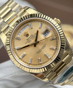 Đồng hồ Rolex Day-Date Rep cao cấp mặt vàng champagne máy calibre 3255 Thuỵ Sỹ xưởng RC 40mm (1)