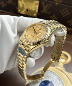 Đồng hồ Rolex Day-Date Rep cao cấp mặt vàng champagne máy calibre 3255 Thuỵ Sỹ xưởng RC 40mm (1)