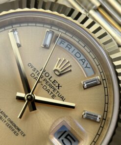 Đồng hồ Rolex Day-Date Rep cao cấp mặt vàng champagne máy calibre 3255 Thuỵ Sỹ xưởng RC 40mm (1)