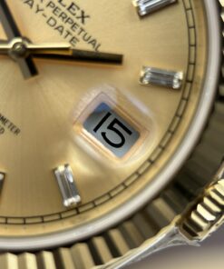 Đồng hồ Rolex Day-Date Rep cao cấp mặt vàng champagne máy calibre 3255 Thuỵ Sỹ xưởng RC 40mm (1)