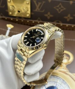 Đồng hồ Rolex Day-Date Replica cao cấp mặt đen máy calibre 3255 Thuỵ Sỹ xưởng RC 40mm (2)