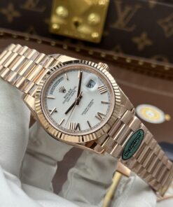Đồng hồ Rolex Day-Date chế tác mặt trắng sứ trọng lượng 212 gram chuẩn auth xưởng RC 40mm (2)
