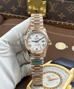 Đồng hồ Rolex Day-Date chế tác mặt trắng sứ trọng lượng 212 gram chuẩn auth xưởng RC 40mm (2)
