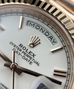 Đồng hồ Rolex Day-Date chế tác mặt trắng sứ trọng lượng 212 gram chuẩn auth xưởng RC 40mm (2)