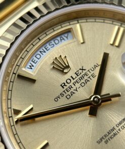 Đồng hồ Rolex Day-Date nam Rep 11 mặt vàng champagne trọng lượng 212 gram chuẩn auth xưởng RC 40mm (2)
