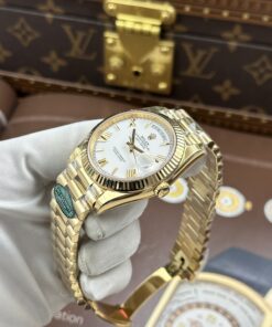 Đồng hồ Rolex Day-Date nam chế tác mặt trắng sứ máy calibre 3255 Thuỵ Sỹ xưởng RC 40mm (2)