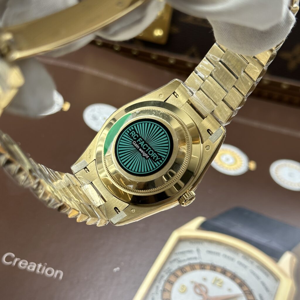 Đồng hồ Rolex Day-Date nam chế tác mặt trắng sứ máy calibre 3255 Thuỵ Sỹ xưởng RC 40mm (2)