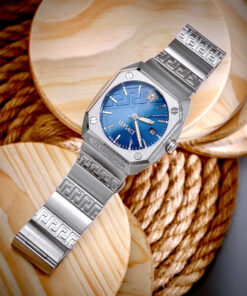 Đồng hồ Versace VE8F00524 Antares Nam Dây Kim Mặt Xanh Blue Loại Fake 11 44mm