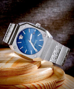 Đồng hồ Versace VE8F00524 Antares Nam Dây Kim Mặt Xanh Blue Loại Fake 11 44mm