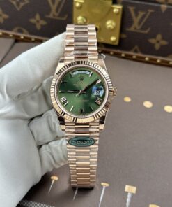 Đồng hồ nam Rolex Day-Date Replica 11 mặt xanh lá cây máy calibre 3255 Thuỵ Sỹ xưởng RC 40mm (2)
