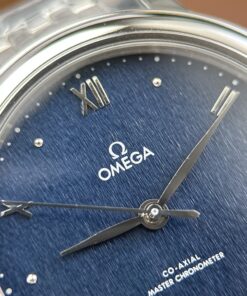 Đồng hồ nữ Omega De Ville Prestige Replica 11 mặt số màu xanh dương dây kim loại 34mm (2)