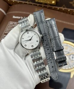 Đồng hồ nữ Omega Replica 11 De Ville Prestige mặt số màu trắng dây kim loại 34mm (2)