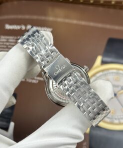 Đồng hồ nữ Omega Replica 11 De Ville Prestige mặt số màu trắng dây kim loại 34mm (2)