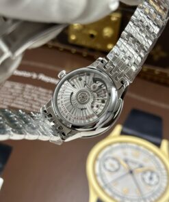 Đồng hồ nữ Omega Replica cao cấp De Ville Prestige mặt số màu hồng phun cát 34mm (2)