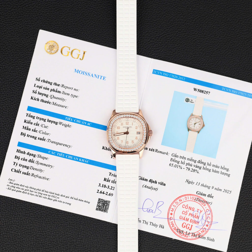 Đồng hồ nữ Patek Philippe Aquanaut 5067 Rep 11 vỏ bọc vàng thật viền đính kim cương moissanite 35 (2)