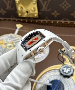 Đồng hồ nữ Richard Mille RM07-01 Rep 11 vỏ gốm trắng máy cơ Thuỵ Sỹ super clone xưởng ZF 36mm (2)