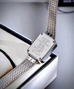 Đồng Hồ Chanel Première nữ dây kim loại mặt đen đính đá like auth 20x26mmm