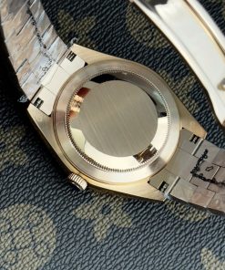 Đồng Hồ Rolex Day-Date vàng hồng mặt số chocolate đính đá fake cao cấp 41mm