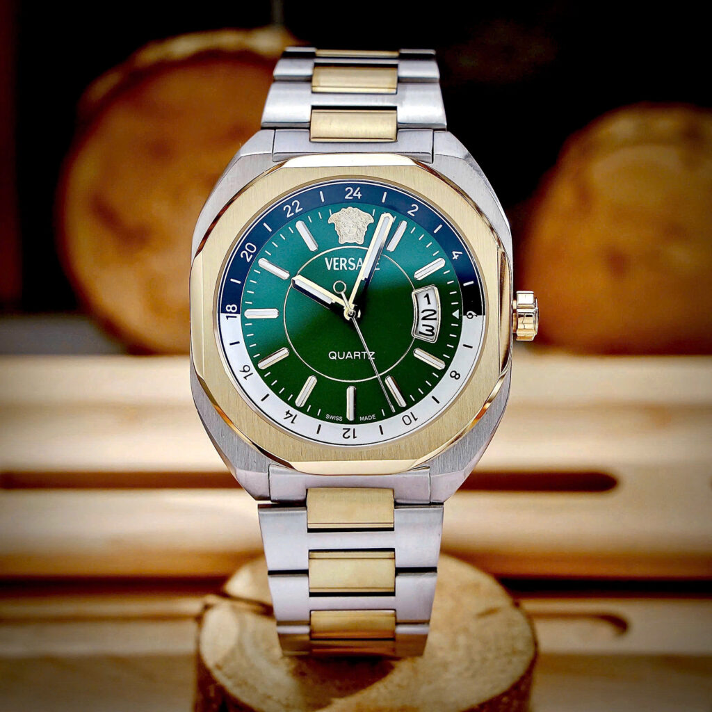 Đồng Hồ Versace Couple nam demi mặt xanh ngọc máy pin nhật like auth 42mm