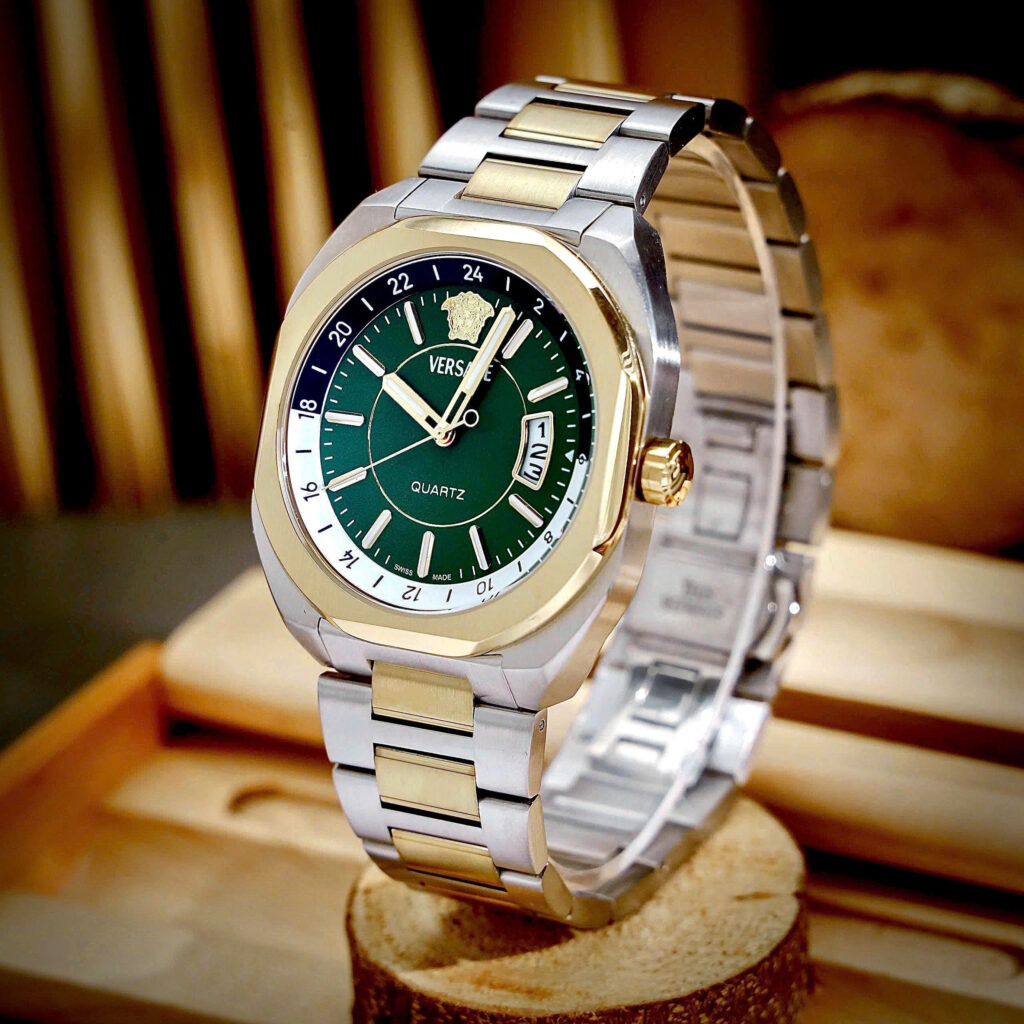 Đồng Hồ Versace Couple nam demi mặt xanh ngọc máy pin nhật like auth 42mm