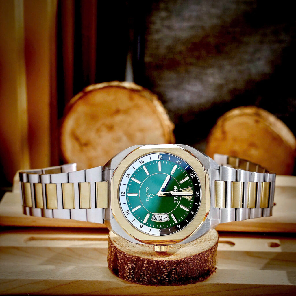 Đồng Hồ Versace Couple nam demi mặt xanh ngọc máy pin nhật like auth 42mm