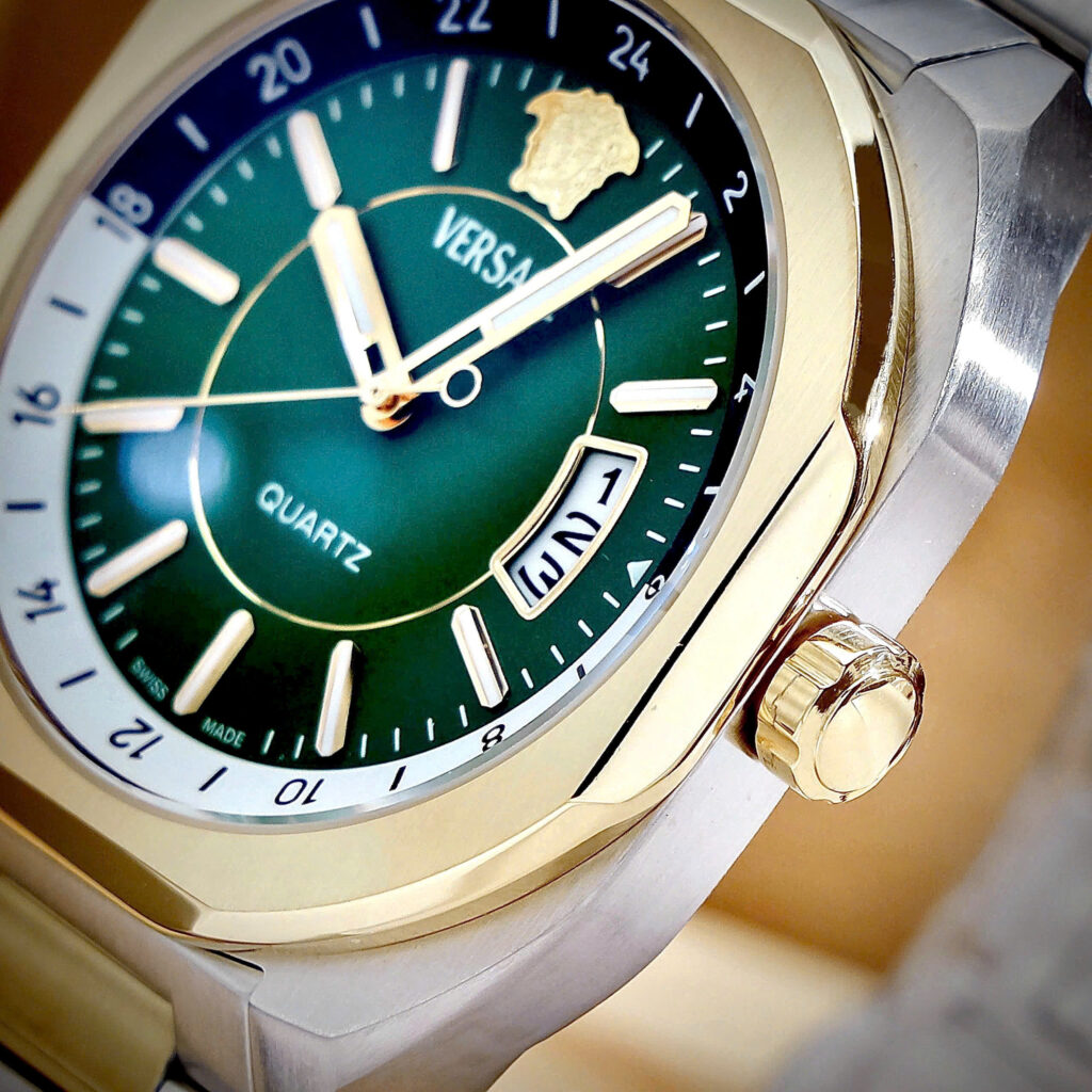 Đồng Hồ Versace Couple nam demi mặt xanh ngọc máy pin nhật like auth 42mm