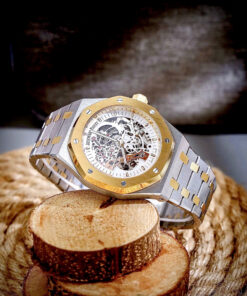 Đồng hồ Audemars Piguet Royal Oak Skeleton demi vàng gold fake cao cấp 42mm