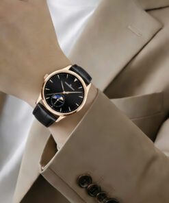 Đồng hồ Jaeger - LeCoultre Master Ultra Thin Moon nam vàng gold dây da máy cơ nhật giá rẻ 39mm