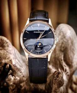 Đồng hồ Jaeger - LeCoultre Master Ultra Thin Moon nam vàng gold dây da máy cơ nhật giá rẻ 39mm