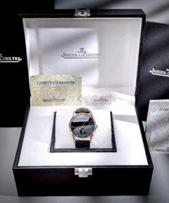 Đồng hồ Jaeger - LeCoultre Master Ultra Thin Moon nam vàng gold dây da máy cơ nhật giá rẻ 39mm