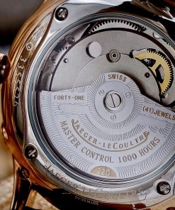 Đồng hồ Jaeger – LeCoultre Master Ultra Thin Moon nam vàng gold dây da nâu fake cao cấp 39mm