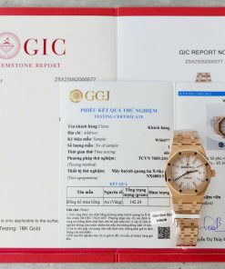 Đồng Hồ Audemars Piguet Replica 11 Bọc Vàng Hồng 18k Mặt Trắng Unisex 37mm