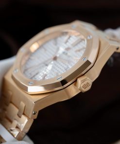 Đồng Hồ Audemars Piguet Replica 11 Bọc Vàng Hồng 18k Mặt Trắng Unisex 37mm
