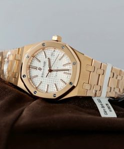 Đồng Hồ Audemars Piguet Replica 11 Bọc Vàng Hồng 18k Mặt Trắng Unisex 37mm