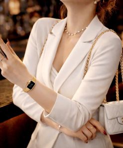 Đồng Hồ Chanel Première nữ dây kim loại vàng gold mặt đen like auth 20x26mmm