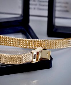 Đồng Hồ Chanel Première nữ dây kim loại vàng gold mặt đen like auth 20x26mmm